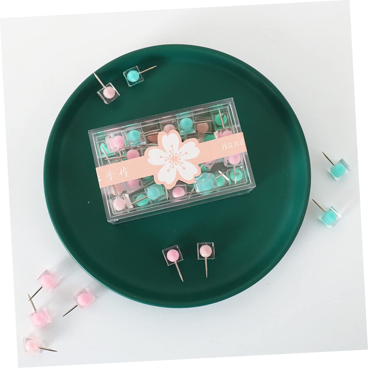 STOBOK 200piezas Chinchetas Decorativas De Brillantes De Pushpins Cuadrados para Tableros De Corcho y Mapas Almacenamiento Práctico Caja Transparente