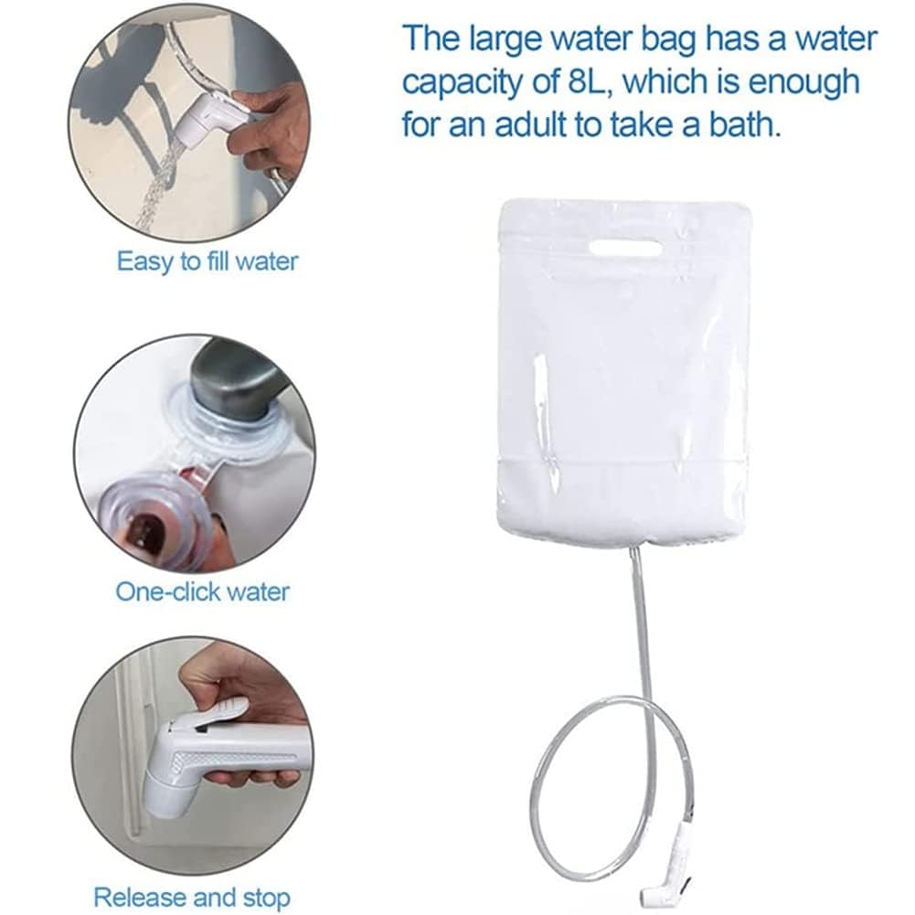 Kit de ducha inflable médica, ayuda de baño en la cama para discapacitados, ancianos, pacientes postrados en cama o lesionados, bañera portátil de PVC en cama con bomba de aire eléctrica, bolsa de