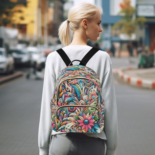 Image of ALAZA Fashion Flower Floral Women Backpack Purse Ladies Fashion Shoulder Bag Daypack Travel Bag 7.5L