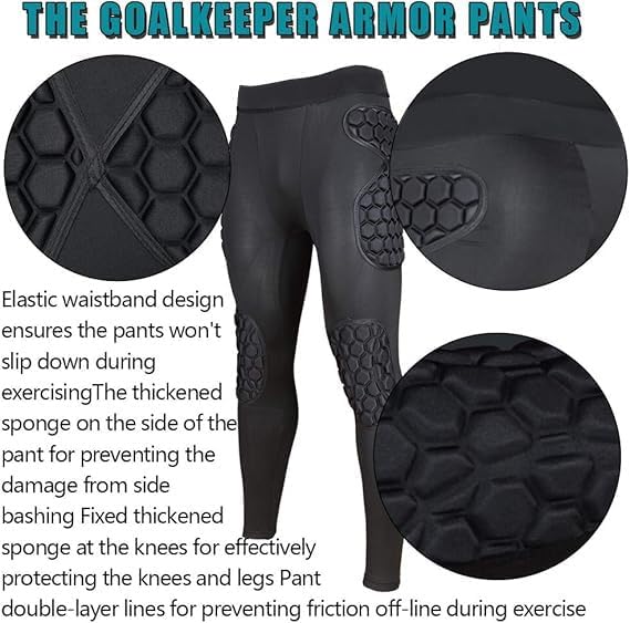 Mens Padded Compression Shorts with 6- Pad Football Girdle for Mens, Padded Compression Pants with Football Girdle Adult for Baseball Soccer Basketball - Image 4