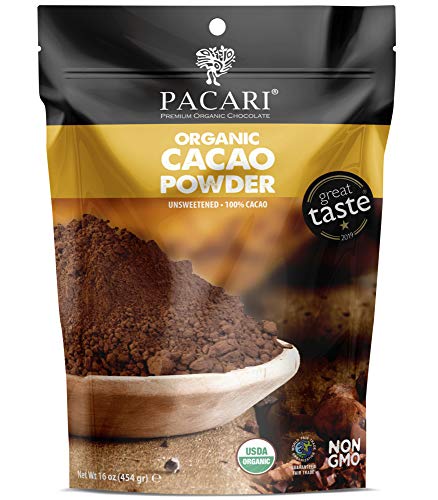 PACARI Gluten Free Organic Cocoa Powder 100% Pure Cacao Keto Food Vegan Chocolate (Pure, 16 oz)