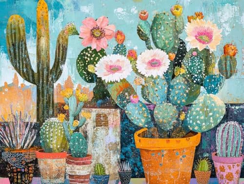 Peinture par numéro adulte débutant sans mélanger les couleurs grand cactus 90X120 CM
