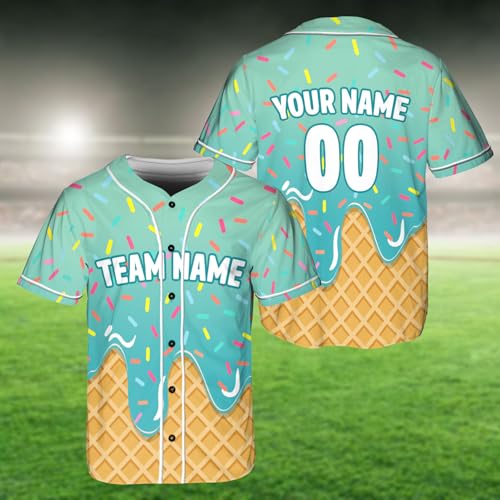 Summer Baseball Jerseys - Icream Team Uniforms for Employees, Sports Events, Staff Outfits Series 034X-Large