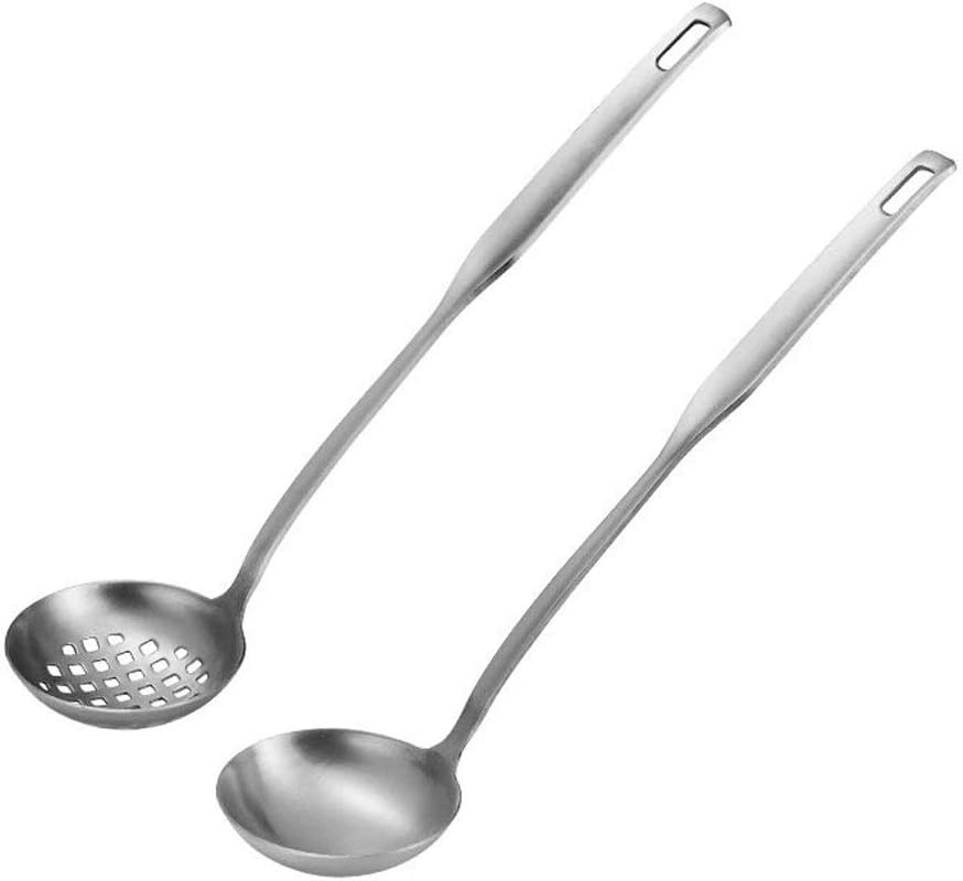 Hot Pot Slotted Spoon Soup Stainless Steel Long Handle Large Porridge Household Kitchen