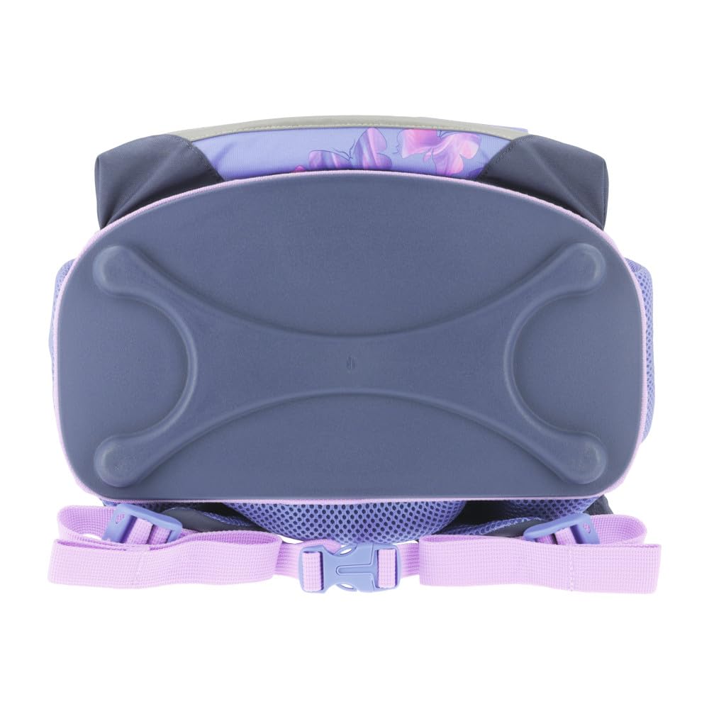 HERLITZ Loop Butterfly Paradise Schulranzen, Rucksack für Kinder, Schulrucksack 17L, Kinderrucksack, Leicht Schultasche für Mädchen, Reflexmaterial, Schnallenverschluss, Ergonomische Form, Hellviolett