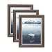 Produktbild Metrekey 3er Set Bilderrahmen 15x20 cm Braun Holzmaserung aus MDF mit Echtglas Deko Fotorahmen für Foto Urkunden wandhängend oder freistehen