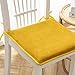 DOTBUY Cuscini Sedia, Antiscivolo Sedie Coprisedia Morbidi Cuscino Sedia Cotone e Lino Imbottiti per Sedia Cucina, Camera da Letto, Pavimento, Ufficio, Giardino (Giallo Senape,50x50cm)