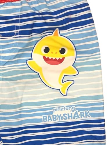 Baby Shark Toddler Boys' Striped Swim Trunks2