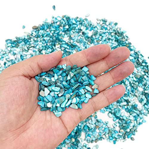 LYFJXX Crushed Shells for Crafts, Sea Shells for Kids DIY Art, Vase Fillers Table Scatter, Party Favor, Wedding Decoration, Succulents Plants Soil Cover, Art Crafts (Blue) - Thumbnail 4