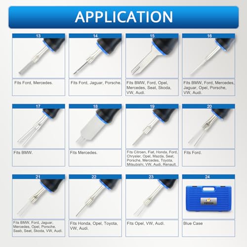 Image of YSTOOL Terminal Release Kit, Universal Wire Connector Removal Pin Extractor Release Tool 23 PCS Set for American Domestic and Imported Vehicles
