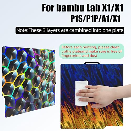 Image of Build Plate 257x257mm - GOMENL Build Plate for Bambu Lab A1 P1P P1S P2S X1 X1C X1E 3D Printer, 3D Printer Spring Steel Removable Platform