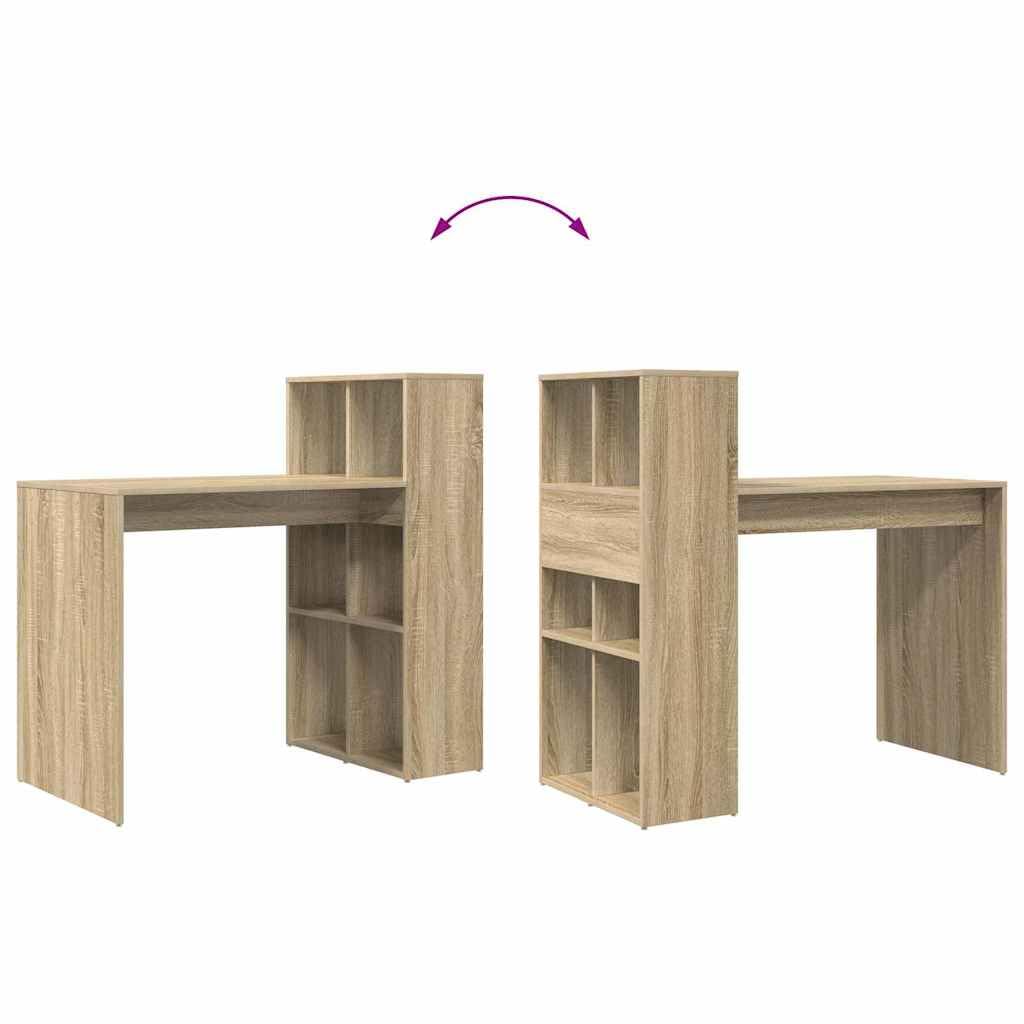 Hothingwell Computer-Schreibtisch, 108 x 55 x 103,5 cm, Holz | Mit Regalböden, minimalistisches Design, einfach zu montieren, Reinigung mit feuchtem Tuch