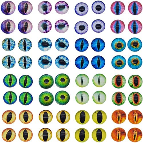 Julie Wang 6mm 100pcs Mixed Style Dragon Eyes Round time gem cover Glass Cabochon Dome Jewelry Finding Cameo Pendant Settings