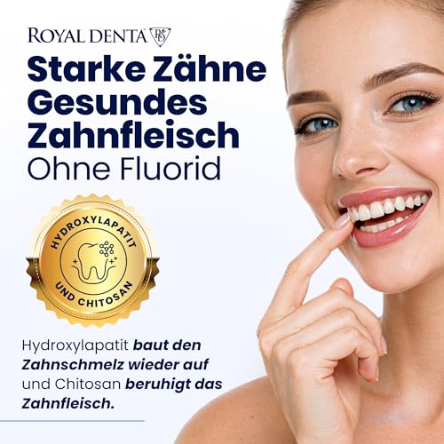 Royal Denta Zahnpasta ohne Fluorid 2x130 g, Hydroxylapatit-Zahnpasta mit Xylit für empfindliches… – Ansicht 2