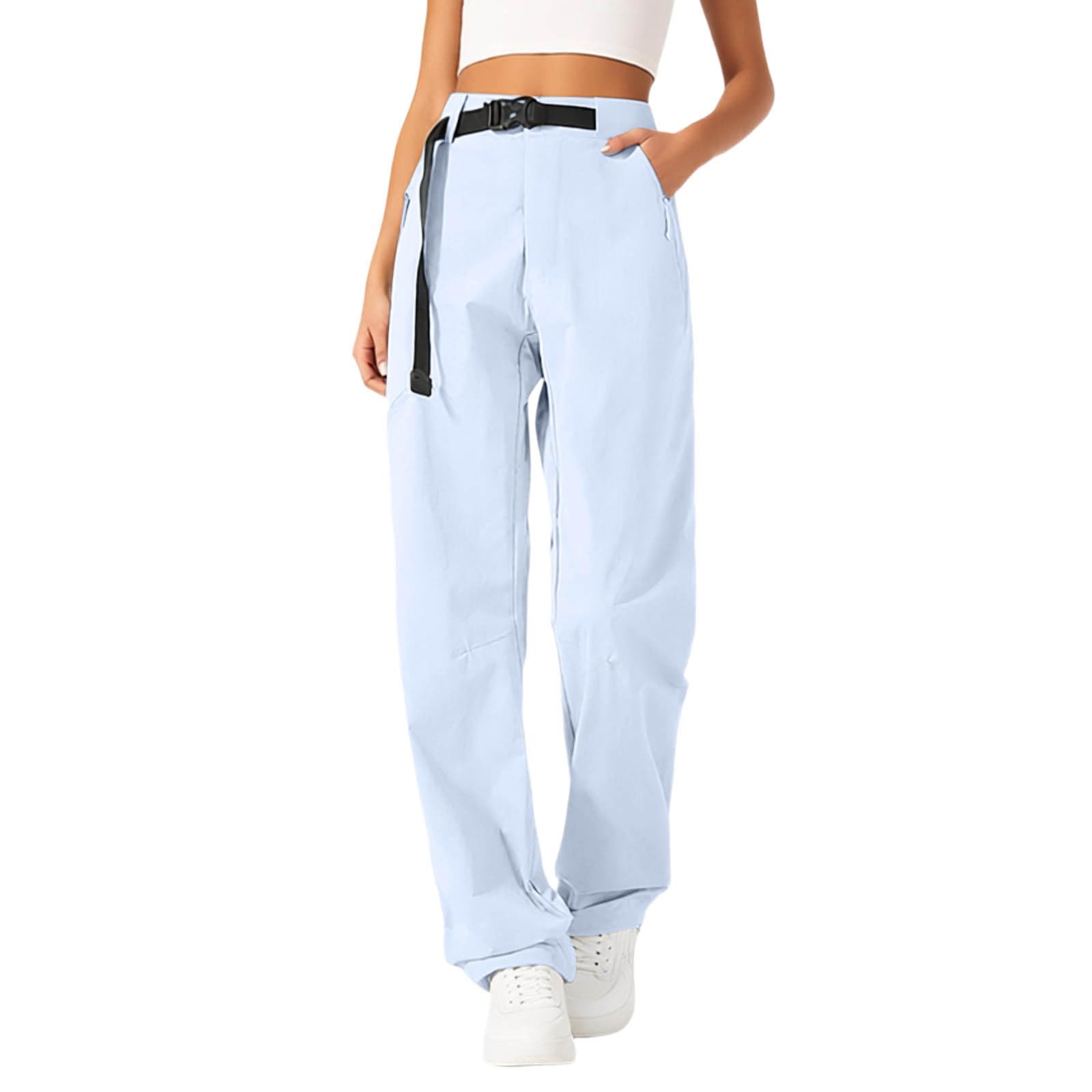 Pantalones de chándal holgados estilo cargo con pernera ancha recta para mujer 8