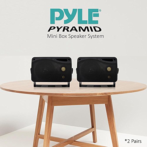 Pyramid 3-Way Indoor Outdoor Speaker System - 3.5 Inch 200W Pair Of Mini Box Ceiling Wall Mount Speakers W/1" Tweeter, 3.25" Woofer, 1.75” Midrange - Home Theater Entertainment, Pa System - 2022Sx #TOP7