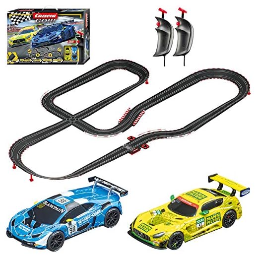 Carrera GO!!! 62522 Victory Lane Electric Powered Slot Car Racing Kids Toy Race Track Set Includes 2 Hand Controllers and 2 Cars in 1:43 Scale