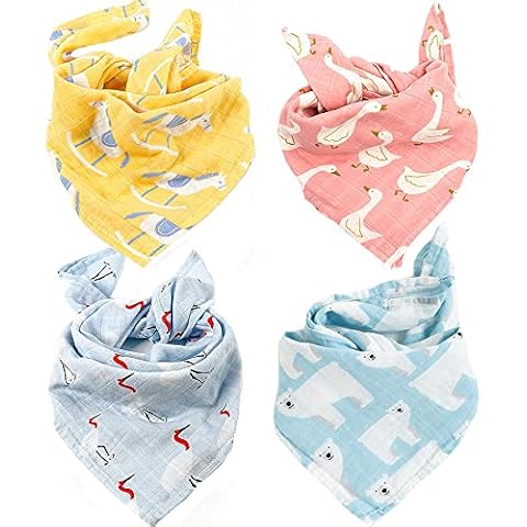 Pack of 4 - 100% Organic Cotton Muslin Squares - Breathable & Soft Baby Cloths - Essential Newborn Gift- 60cm x 60cm (Animal 1) Cover