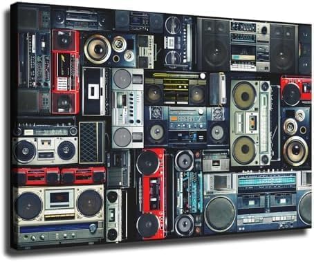 E18 Retro 80s Radio Poster Canvas Print Poster, Canvas Wall Art Painting Print Suitable For Home Hallway Bedroom Living Room And Other Home Decor