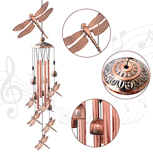Dragonfly Wind Chimes, Gifts For Mom Copper Metal Dragonfly Chimes, Birthday Gifts, Gifts For Grandma Gifts For Women Gardening Gifts Dragonfly Gifts Sympathy Gifts #TOP5