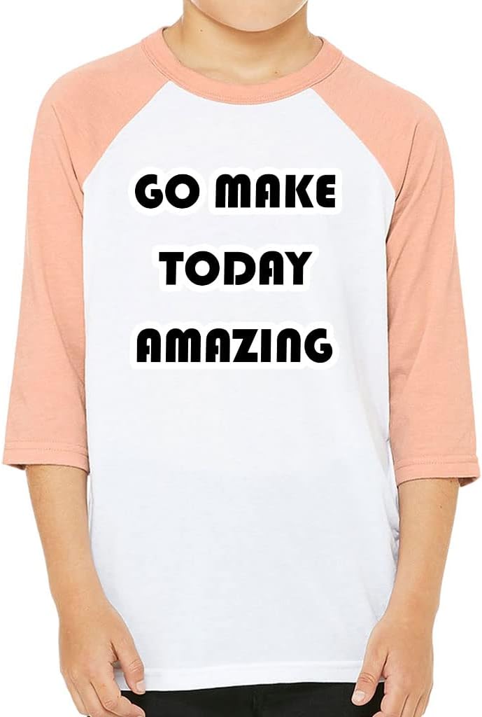 Make Today Amazing Kids' Baseball T-Shirt - Woman Power 3/4 Sleeve T-Shirt - Statement Baseball Tee