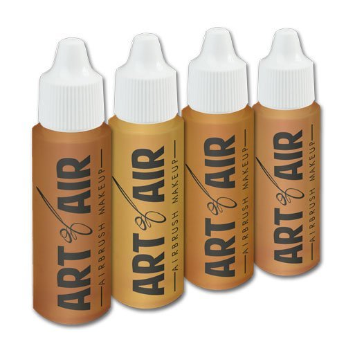 Art Of Air 4Pc Medium Complexion Professional Airbrush Cosmetic Makeup Set 1/2 Oz Bottles #TOP2