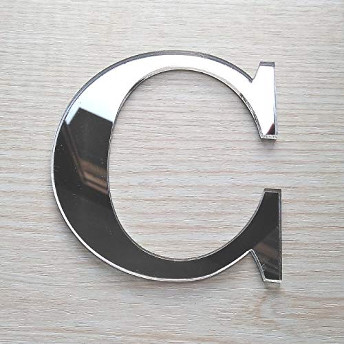 Adzif.biz Le sticker de decoration - Lettres Miroir Adhésif - Lettre C - Hauteur 10 cm - Initiale Autocollante - Alphabet miroir - Décoration Plexi Miroir - Alphabet...