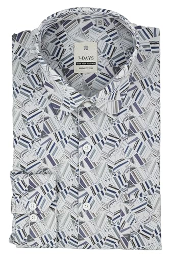 Image of 7-DAYS Men's Premium Formal Printed Shirt - 100% Cotton, Regular Fit, Full Sleeves, with Pocket - Stylish for Special Occasions.