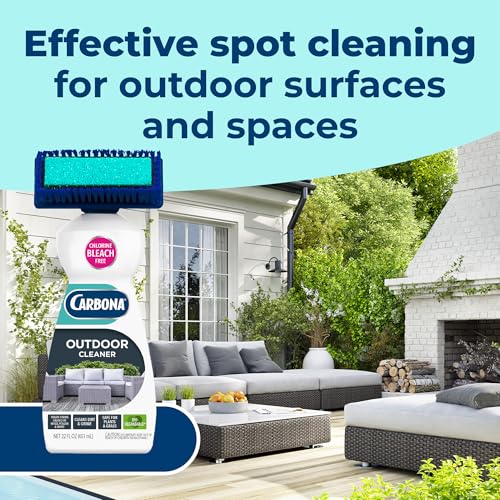 Carbona Oxy Powered Outdoor Cleaner with Built-In Brush (22 Fl Oz), Spot Cleaner for Outdoor Furniture, Rugs & Decks, 2-in-1 Sponge & Bristle Brush - Thumbnail 2