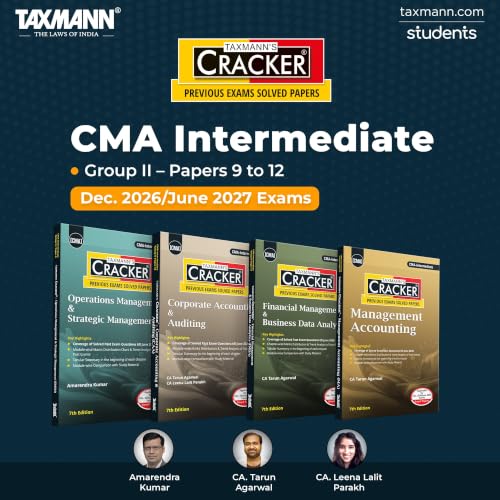 Image of Taxmann's CRACKER COMBO for CMA Intermediate | Dec. 2026 /June 2027 Exams | Group II - Papers 9 to 12 | CRACKER Series | OMSM, CAA, FMDA, and MA | July 2026 Edition | Set of 4 Books