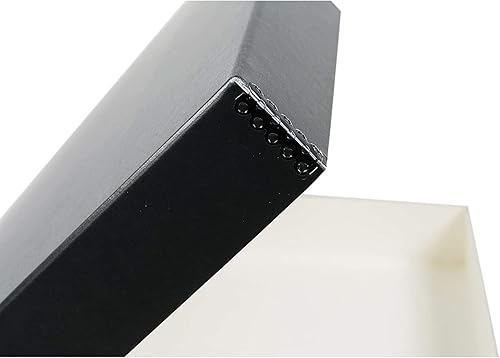 Vista 56 de Lineco Caja de almacenamiento de folio, diseño de concha con borde de metal. 16.5 x 20.5 x 1.75 pulgadas, cartón archival, conserva fotos, tarjetas