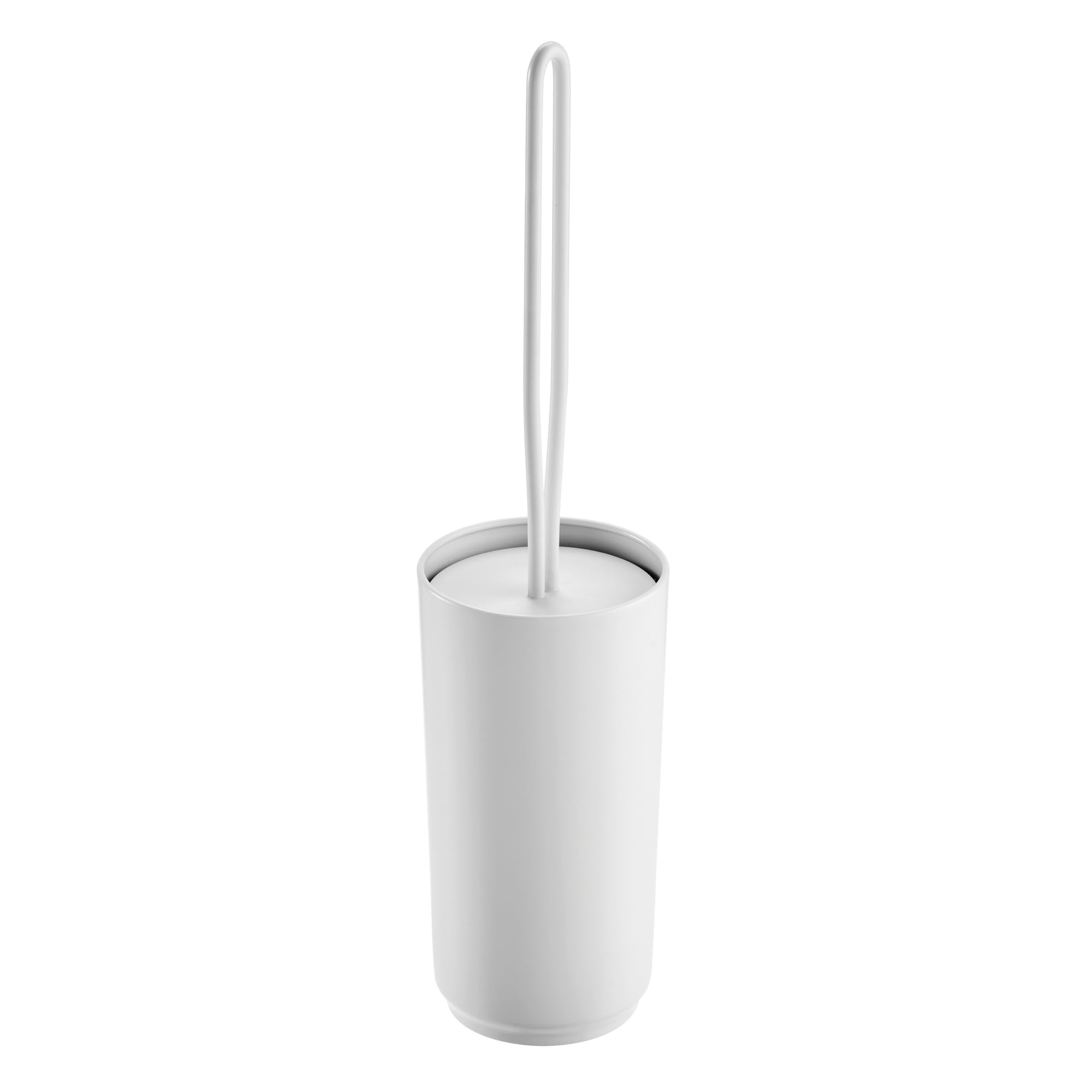 iDesign Stainless Steel Toilet Brush and Holder for Bathroom - Matte White