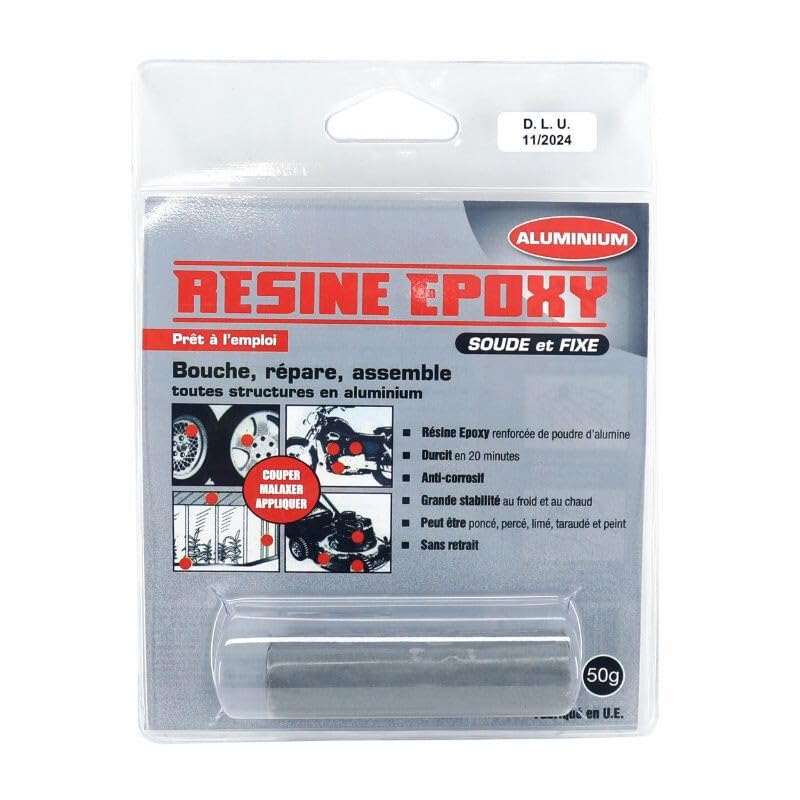 Résine epoxy de haute précision Pressol colle aluminium 50g 145x30
