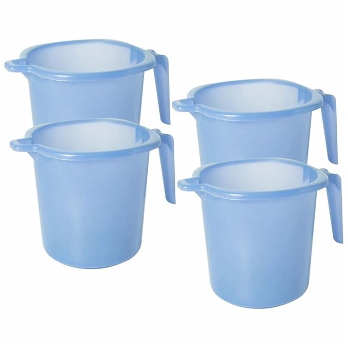 Wonder Homeware Dyna 1000 ST Bathroom Mug, Strong Plastic Material,for use in Bathroom, Kitchen, Laundry, Garage,Pack of 4 Pc, 1000 ml, Blue Color (Blue)
