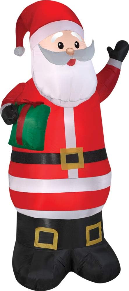 Gemmy Animated Airblown Santa with Present Prop Christmas Decor Decoration