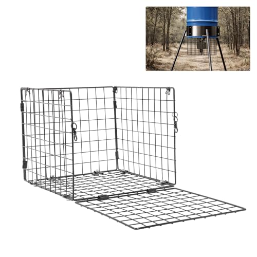 Gelacie Universal Varmint Cage Feeder Guard for 30/55 Gallon Barrel Steel Powder Coated Black