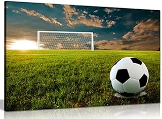 Football On An Open Field Canvas Wall Art Picture Print (36x24in)
