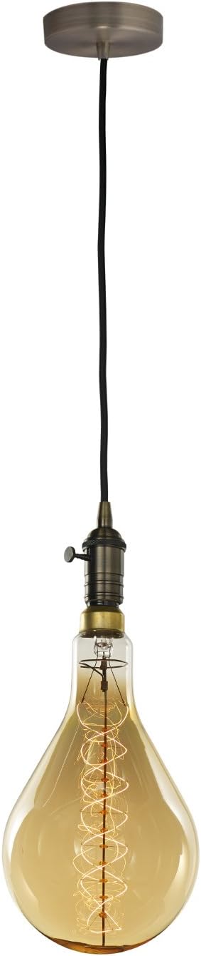 Bulbrite 810089 Contemporary Pendant Socket and Canopy with 10' Black Cord