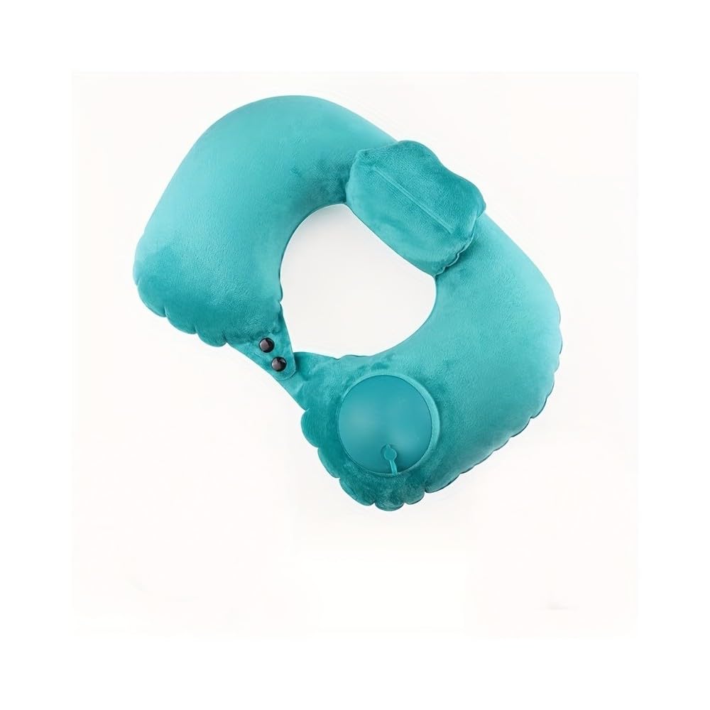 SMFUYT NYSDM 1pc Oreiller de Voyage Gonflable, Oreiller Ultraléger, Oreiller Cervical à Capuchon sur Avion, Oreillers Lavables Portables pour la Sieste au Bureau