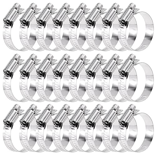 Wokape 25Pcs 27-51mm Full Stainless Steel Adjustable Worm Gear Hose Clamp Duct Clamp Fuel Line Clamp for Plumbing, Automotive and Mechanical Applications (25, 27-51mm)