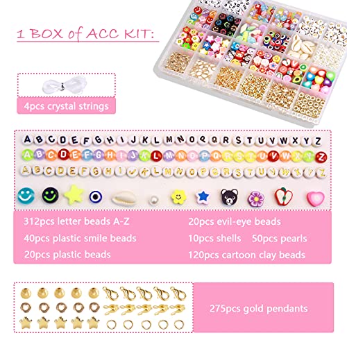 Greentime 17050Pcs Clay Beads For Bracelet Making Kit, 36 Colors Flat Round Polymer Beads Set Disc Heishi Beads With Letter Beads Pendant Charms For Holiday/Birthday Diy Gifts School Supplies(4 Boxes) #TOP2