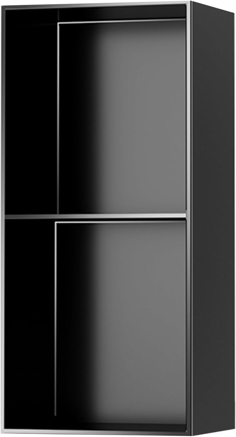 MYUYEE Bathroom Shower Recessed Niche, For Shampoo And Toiletries Recessed Mount Storage Shelf (Black 28X70X12.5Cm)
