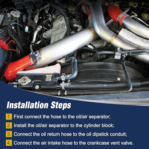 DC3Z6A785C Oil Separator, FC3Z-6A785-C Engine Oil Separator Assembly Compatible with 2011-2016 Ford F-250 F-350 F-450 F-550 Super Duty 6.7L Powerstroke Diesel PCV CCV Oil Separator Assembly
