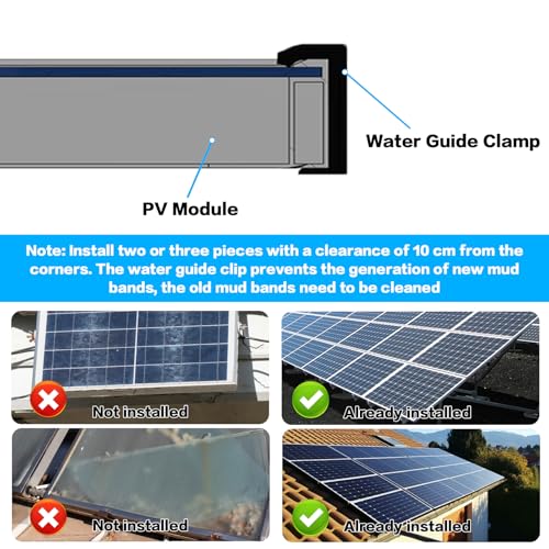 24 Stück Solarpanel Wasserablauf Clips 30mm, Schlammentfernungsclips, 30mm Entwässerung Clips PV Module Reinigung Klammer für Solarmodule Solar Zubehör