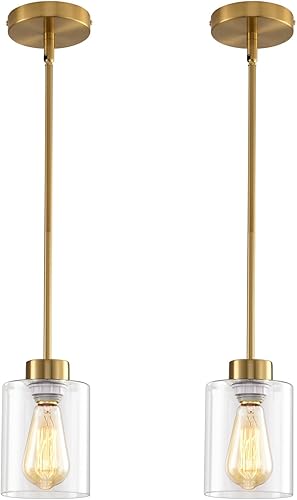 Miniatura 13 de Lámpara Colgante Moderna Negra Estilo Granja con Pantalla de Vidrio, Iluminación Colgante Industrial, Lámparas Colgantes Ajustables, Iluminación 1