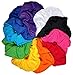 Cotton Scrunchie Set, Set of 10 Soft Cotton Scrunchies (Bright Color Assortment)