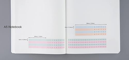 Miniatura 3 de LAOMIS Cinta washi japonesa de 2 tonos de color, rastreador de hábitos, juego de 2  1.181in x 32.8ft