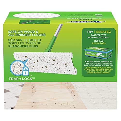Swiffer Sweeper Dry Sweeping Pad Refills, Hardwood Floor Mop Cleaner Cloth Refill, Gain Scent, 32 Count #TOP1