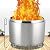 27 Inch Stainless Steel Smokeless Outdoor Fire Pit, Burning Wood, Particles,Coal, Removable Stand and Ash Pan, Perfect for Bonfire, Camping, Picnic, Family Gatherings for Garden