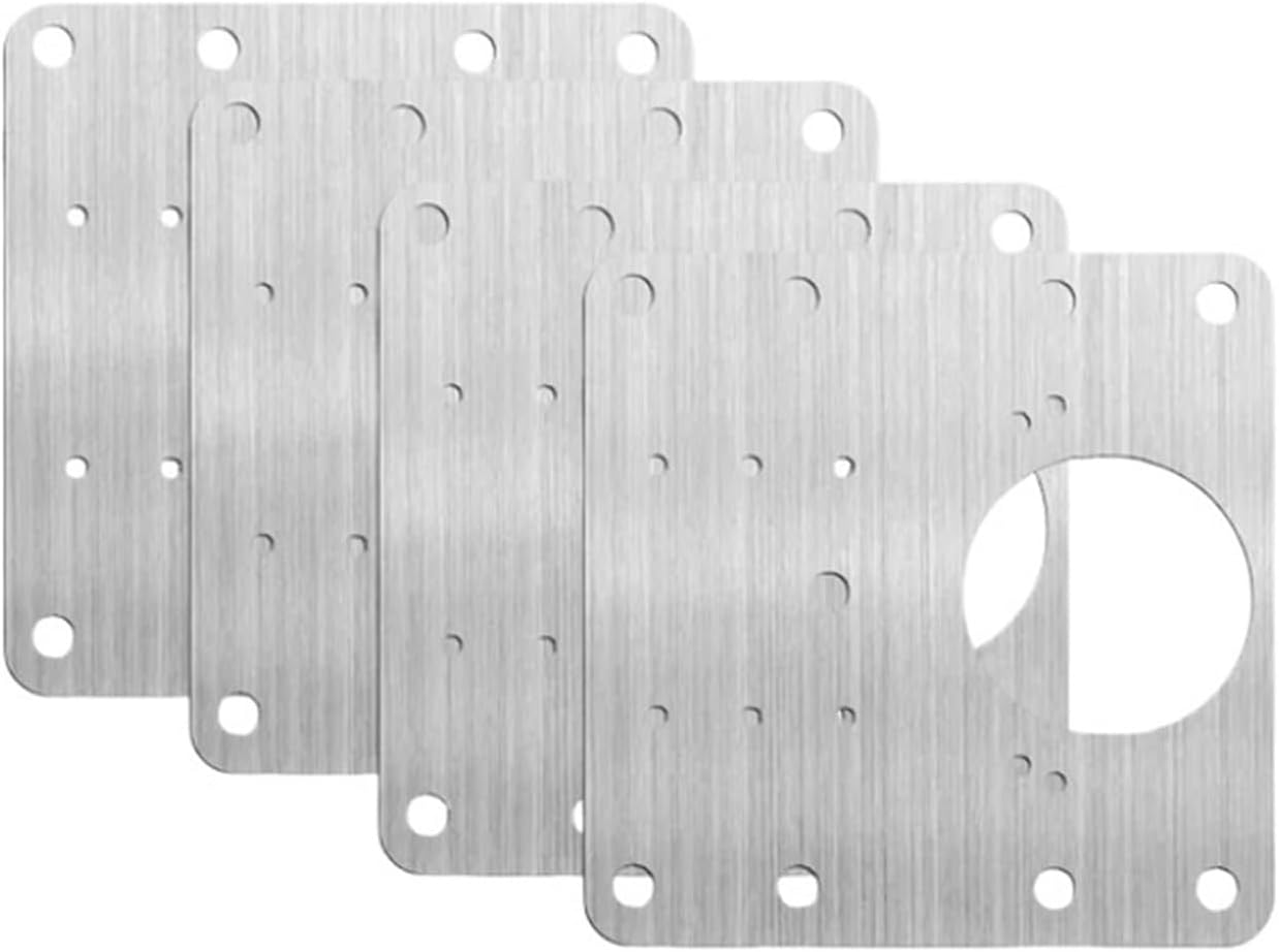 Cabinet Hinge Repair Plate Kit Kitchen Door Mounting with Holes for Furniture Hardware Accessories(10pcs)